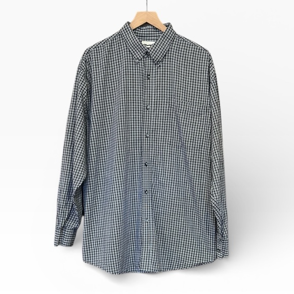 Wrangler Other - Wrangler Riata Black White Checkered Plaid Long Sleeve Button Down Shirt XXL